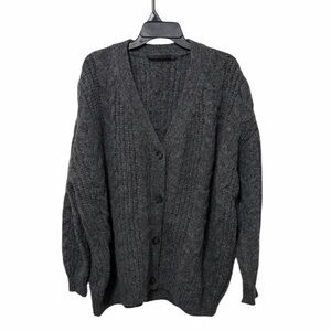 Jenni Kayne Cable Cocoon Cardigan Charcoal Size M